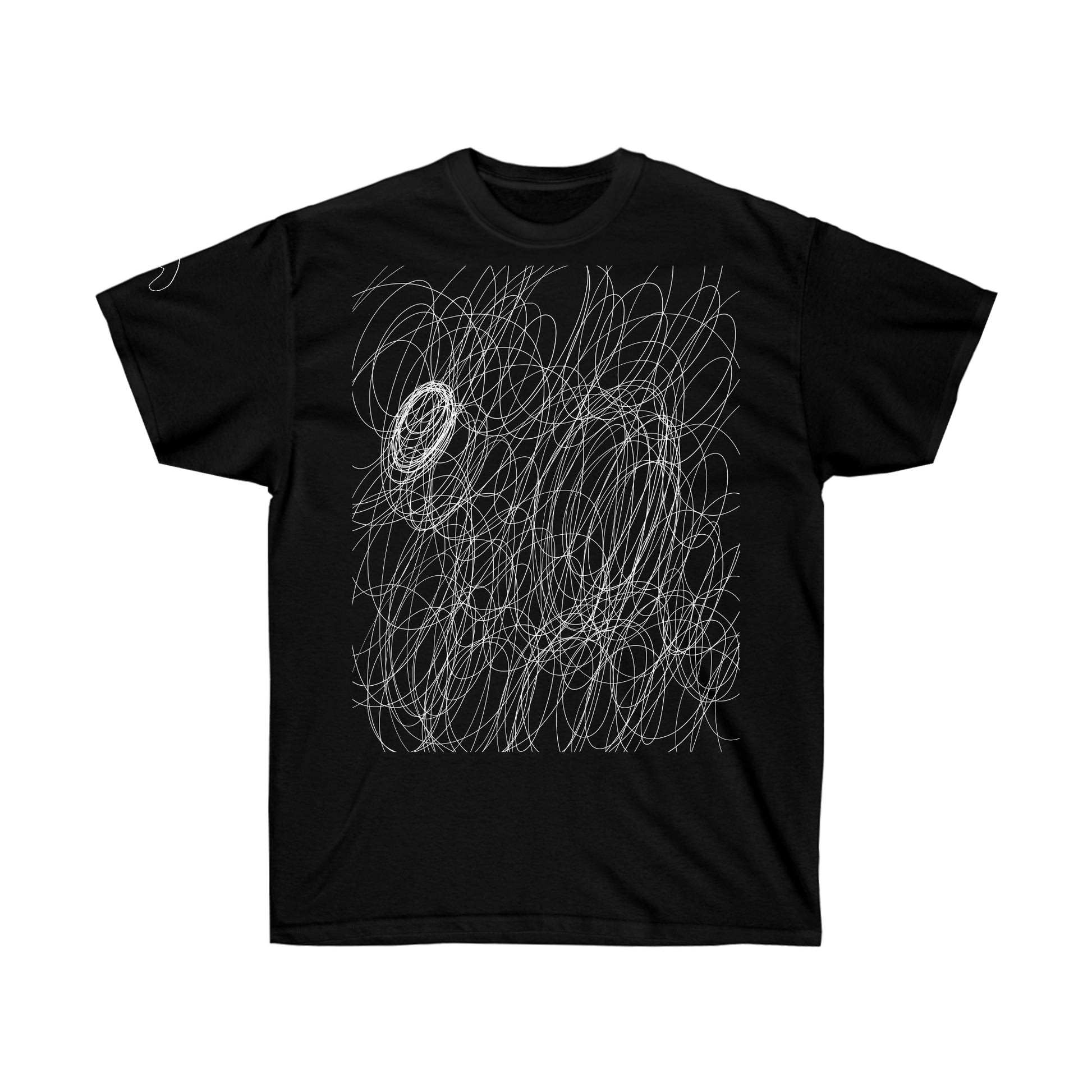 The Vibes Tee in black from Schwurbert.Store from the front.