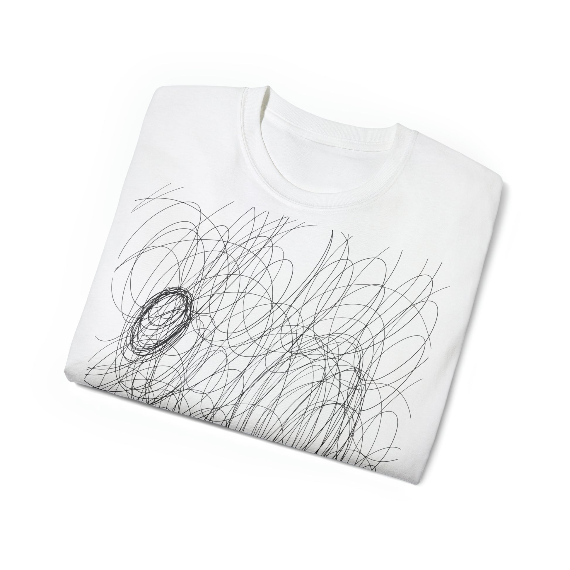 The Vibes Tee in white from Schwurbert.Store from the front folded.