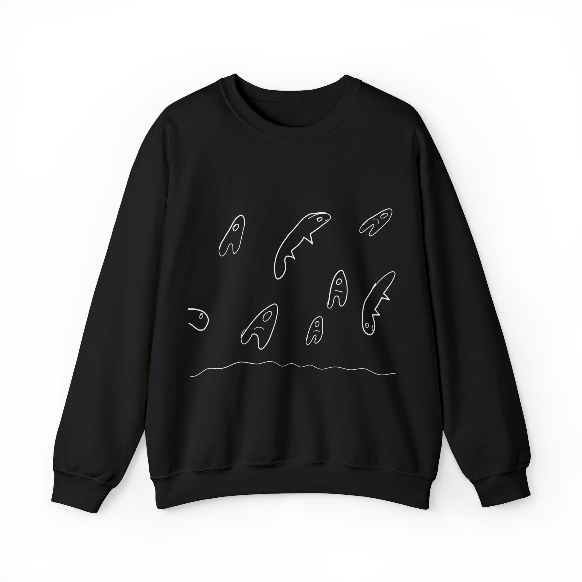 A picture depicting the Skyfall Sweatshirt from Schwurbert.Store from the front in front of a white background